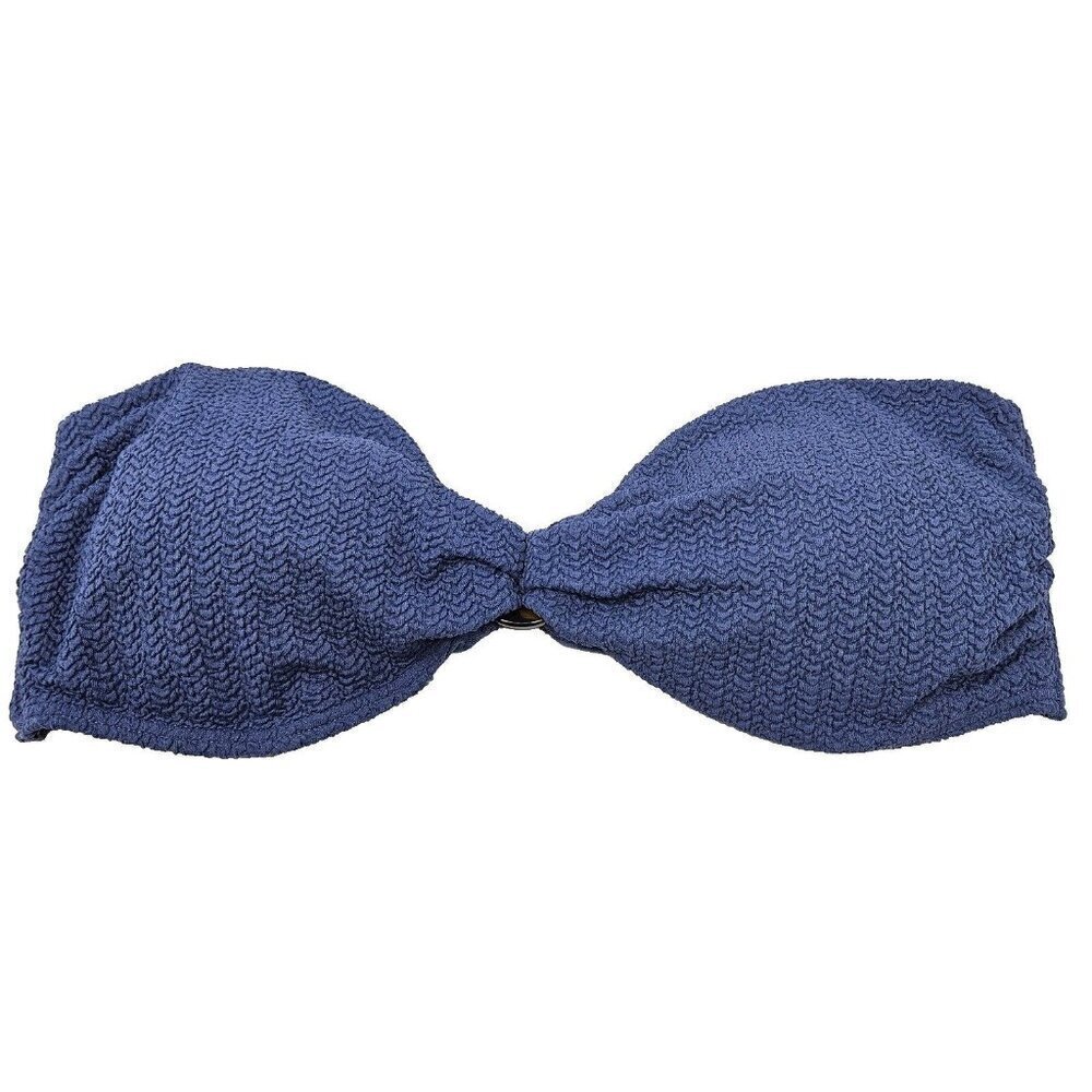Abercrombie & Fitch O-Ring Bandeau Bikini Top Blue Women’s Size L NEW Beach